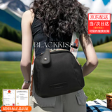 BLACKKISS女包帆布2025新款贝壳包单肩包斜挎包包休闲运动旅行徒步挎包布包 黑色款一休闲运动旅游可胸包腰包（优质版本）