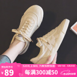 回力 Warrior帆布鞋女休闲百搭低帮平底情侣运动板鞋 KGHC087TA 米色 35 