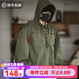 马登工装 美式复古甲板服恶劣天气短款轻户外夹克外套男宽松连帽卫衣 军绿色 L