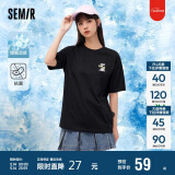 森马（Semir）【多彩凉感T】短袖t恤女夏中长款宽松舒适刺绣上衣109324100007