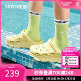 斯凯奇（Skechers）泡泡鞋夏季女包头踩屎感多巴胺洞洞鞋厚底增高沙滩凉鞋 亮黄色/YEL 37 尺码偏大，建议选小一码