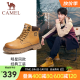 骆驼（CAMEL）王俊凯同款马丁靴男户外复古情侣大黄靴王者凯甲系列登山工装鞋子 G13W136121 驼色/咖啡 40