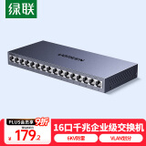 绿联16口千兆交换机 企业级交换器 工程监控网络分线转换器 家用网线分流器VLAN划分加厚钢壳35373