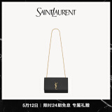 YSL圣罗兰【礼物】女士KATE中号粒面皮革手袋斜挎包链条包 黑色金链 U