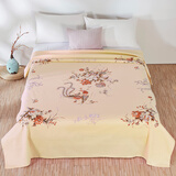 民光床单单件纯棉印花老款上海丝光全棉被单怀旧国民老式床单 凤穿牡丹 黄色 200cm*225cm （配1.35或1.5m床）