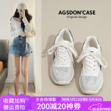 奥古狮登休闲鞋夏季女鞋ins潮四季百搭轻便软底舒适跑步鞋子女老爹鞋女鞋 112083米蓝【透气单网】 37