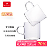 heisou 功夫小茶杯耐热玻璃茶具杯子两只装品茗杯130ML KC392