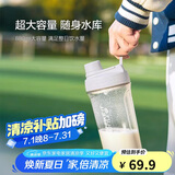 乐扣乐扣（LOCK&LOCK）大容量水杯tritan运动摇摇杯便携提手水壶男女塑料杯子800ML灰色