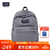 JANSPORT杰斯伯书包轻便双肩包男女旅行包简约背包电脑包学生校园 4QUE7H6雾灰-侧袋+隔层