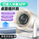 慕向小风扇桌面电风扇空气循环扇空调小型家用扇制冷静音宿舍办公桌面小风扇风宝充电迷你便携超长续航 【杏白色|充插两用】100档超大风 | 静音无声