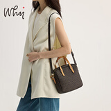 why单肩包百搭大容量小方包手提包百搭斜挎包上班包女包情人节礼物 啡色