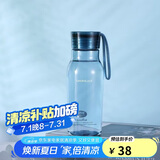 乐扣乐扣（LOCK&LOCK）夏季运动水杯简约塑料杯户外便携水壶男女学生杯子蓝色350ML