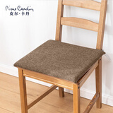 皮尔卡丹坐垫 亚麻风办公室加厚防滑榻榻米餐椅垫子学生汽车座椅垫 浅咖