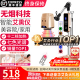 鸿益德 艾灸家用仪器一体机语音无烟熏蒸仪美容院养生理疗艾炙灯烤电仪 金色脉冲刮痧至尊款-十二核四面加热