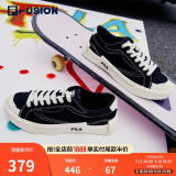 FILA FUSION斐乐女鞋帆布鞋女 低帮板鞋POP轻质帆布鞋休闲运动鞋女 黑-BK 35.5