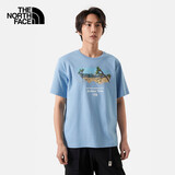 The North Face北面短袖T恤男户外舒适时尚印花短袖88GJ 冷苍蓝/QEO S