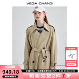 VEGA CHANG风衣外套女2025年春秋新款中长款高级感纯色大衣 摩卡棕 S