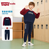 李维斯（Levi's）儿童套装男女童套装秋季新款套头卫衣长裤2件套衣服 深靛蓝 140 /68 【建议身高128-140cm】