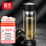 富光男女士双层玻璃杯 支持团购经典简约304茶隔水杯子便携创意泡茶杯