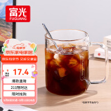 富光高硼硅玻璃杯花茶杯子单层果汁杯牛奶杯带把带刻度水杯男女