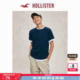 HOLLISTER24夏款经典小海鸥情侣基础款短袖T恤男装女装KI324-4042 深蓝色 M (180/100A)