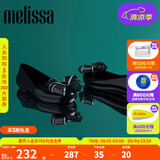 Melissa（梅丽莎）蝴蝶结圆头平底时尚简约休闲通勤女士单鞋子33633 黑色/银色 36