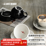 MHW-3BOMBER【胖东来爆款】轰炸机拿铁杯咖啡杯意式拉花杯 简约陶瓷杯碟280ml 【加厚杯口】拿铁杯-静谧黑280ML