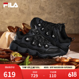 FILA【杨幂同款】官方豌豆鞋女鞋老爹鞋运动鞋冬季新款运动休闲鞋 黑/影黑灰-BD 35.5