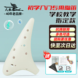 天鹅（SWAN）T02陶笛12孔AC中音C调树脂塑料儿童初学入门教学乐器学校专用白色