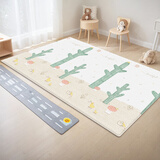 帕克伦韩国进口pvc可折叠宝宝爬行垫室内家用加厚婴儿爬爬垫儿童游戏垫 仙人掌 190x130x1.2cm 【PVC款】