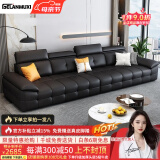 歌澜木希2025新款劳伦斯沙发客厅意式极简直排头层牛皮大小户型皮艺沙发 3.2米直排【升级2.3mm加厚牛皮】 旗舰版：全包裹牛皮+海绵+乳胶