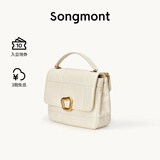 Songmont山下有松中号巧克力包新款头层牛皮单肩链条小方包 米白色 现货