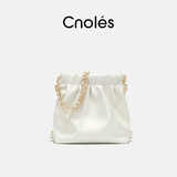 蔻一（Cnoles）包包女包2026最新款女士单双肩斜挎小包轻奢高端品牌流浪包白色