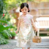 萌乎小冰莓 汉服女童旗袍2026夏新款国风裙子中式儿童连衣裙 粉色 100