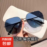新款墨镜女高级感防晒韩版潮海边旅行太阳眼镜男偏光开车眼镜 银框蓝片【渠道专享】