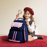 Edison小学生书包护脊减负反光大容量防泼水防下坠儿童背包2215-1蓝粉