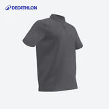 迪卡侬polo衫男夏短袖T恤纯棉透气纯色全棉深灰185/120B/XXL-4216833