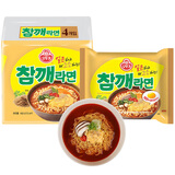 不倒翁韩国进口 芝麻拉面115g*4包 韩式拉面方便速食泡面 袋煮面