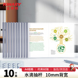 金得利10只10mm加厚横式抽杆夹A4抽拉杆文件夹报告夹透明资料夹简历夹学生试卷整理夹磨砂加厚板片AF5039