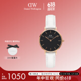 丹尼尔惠灵顿（DanielWellington）DW女表金色边皮革表带欧美简约风时尚石英表节日礼物DW00100285