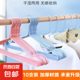 【⭐百万人种草】带凹槽晾衣架子家用挂衣架成人衣架撑子无痕衣架 蓝色 10个