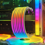 酷月AOSOR机箱霓虹线ARGB神光同步主板 双8PIN40系列显卡电源供电延长装饰线5V机箱灯条霓彩线 双通道白色【50系显卡16Pin用】