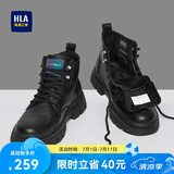 海澜之家HLA马丁靴男户外休闲英伦风百搭工装靴HAAGZM4AB70567 黑色加绒38