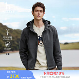哈吉斯（HAZZYS）男装 春秋款外套【可拆卸帽子】防泼水夹克男ASVZU0BCF07 灰色GE XL （180/100A 50）