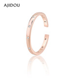 AJIDOU阿吉豆戒指520新年礼物 时尚简约玫瑰金锆石开口戒送女友 送老婆