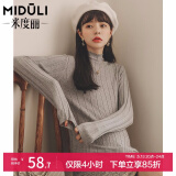 米度丽孕妇毛衣女春装高领针织打底衫春秋短款宽松韩版孕妇秋装上衣 灰色 均码
