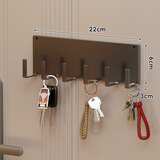 伊思家磁吸置物架壁挂入户门后玄关置物收纳钥匙挂钩拖鞋雨伞架磁铁套装 磁吸-多功能挂钩-【黑色】