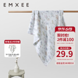 嫚熙（EMXEE）婴儿浴巾儿童宝宝纱布浴巾新生儿斗篷浴袍洗澡包巾 绮幻花信【110×110cm】