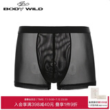 BODYWILD男士内衣透气网纱轻薄舒适装腰平角内裤ZBN23EG4黑色175