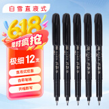 白雪（snowhite）直液式秀丽笔 勾线笔软笔式毛笔练字书法 大楷中楷小楷绘画美工笔12支 极细pm30